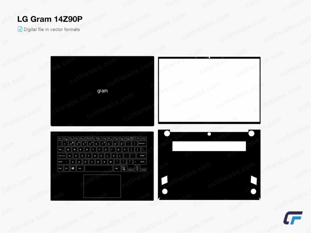 LG Gram 14Z90P (2021) Cut File Template
