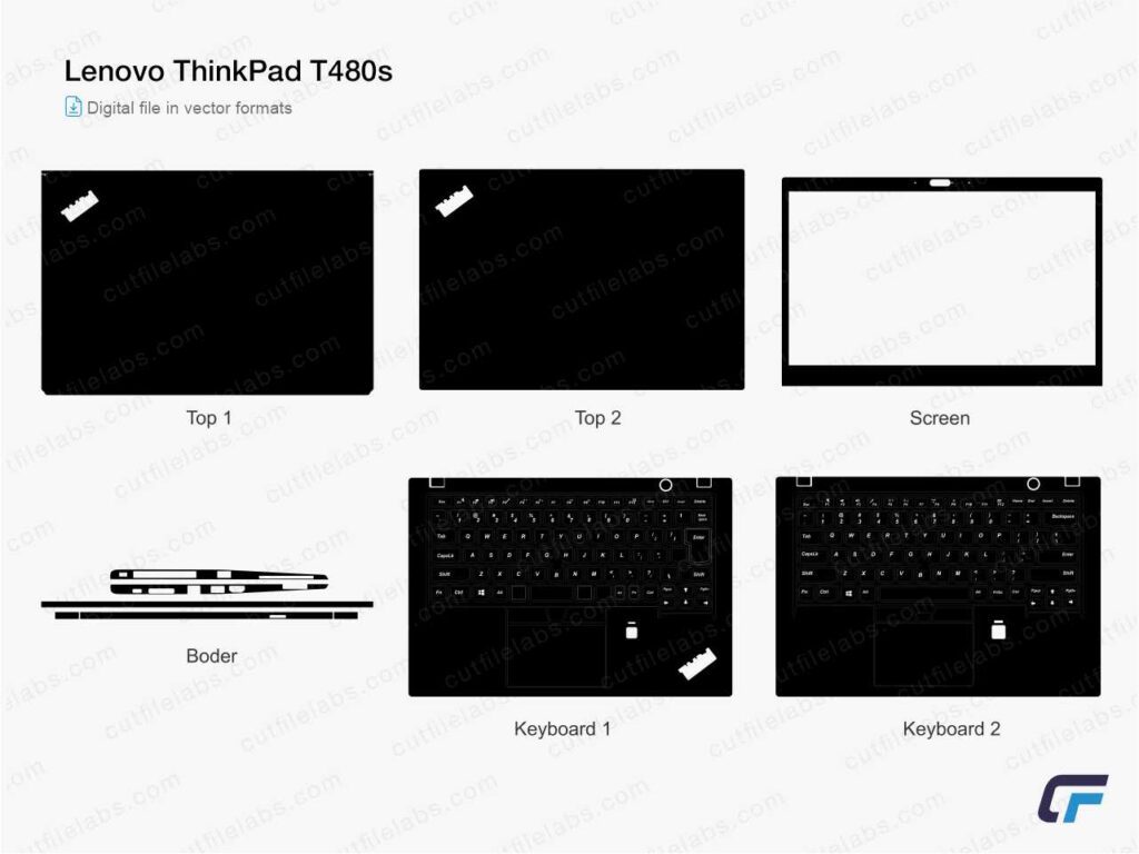 Lenovo ThinkPad T480s (2018) Cut File Template