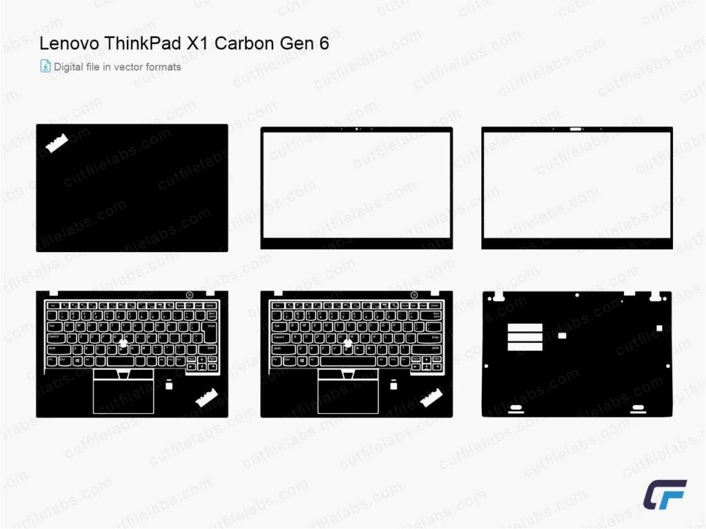 Lenovo ThinkPad X1 Carbon Gen 6 (2018) Cut File Template