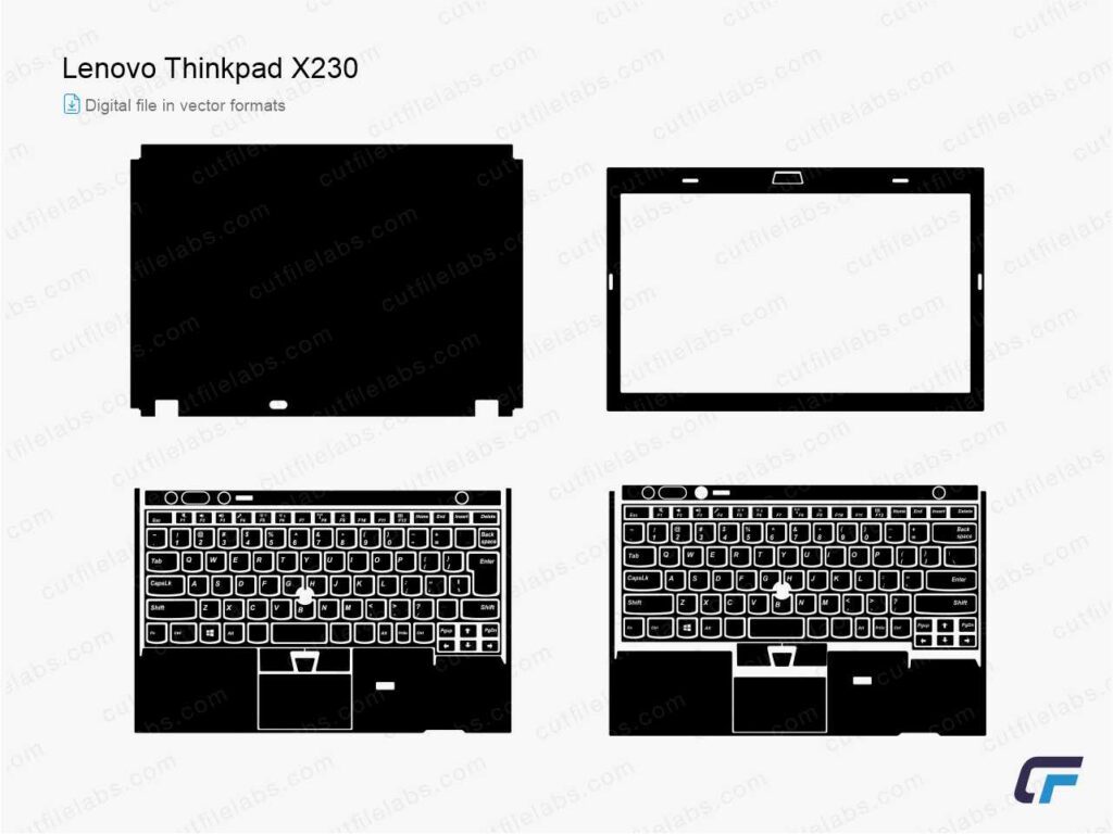 Lenovo ThinkPad X230 (2012) Cut File Template