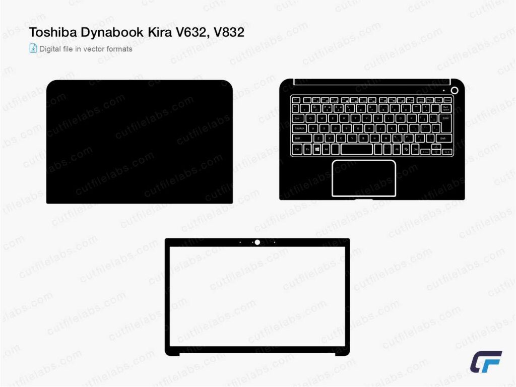Toshiba Dynabook Kira V632, V832 Cut File Template
