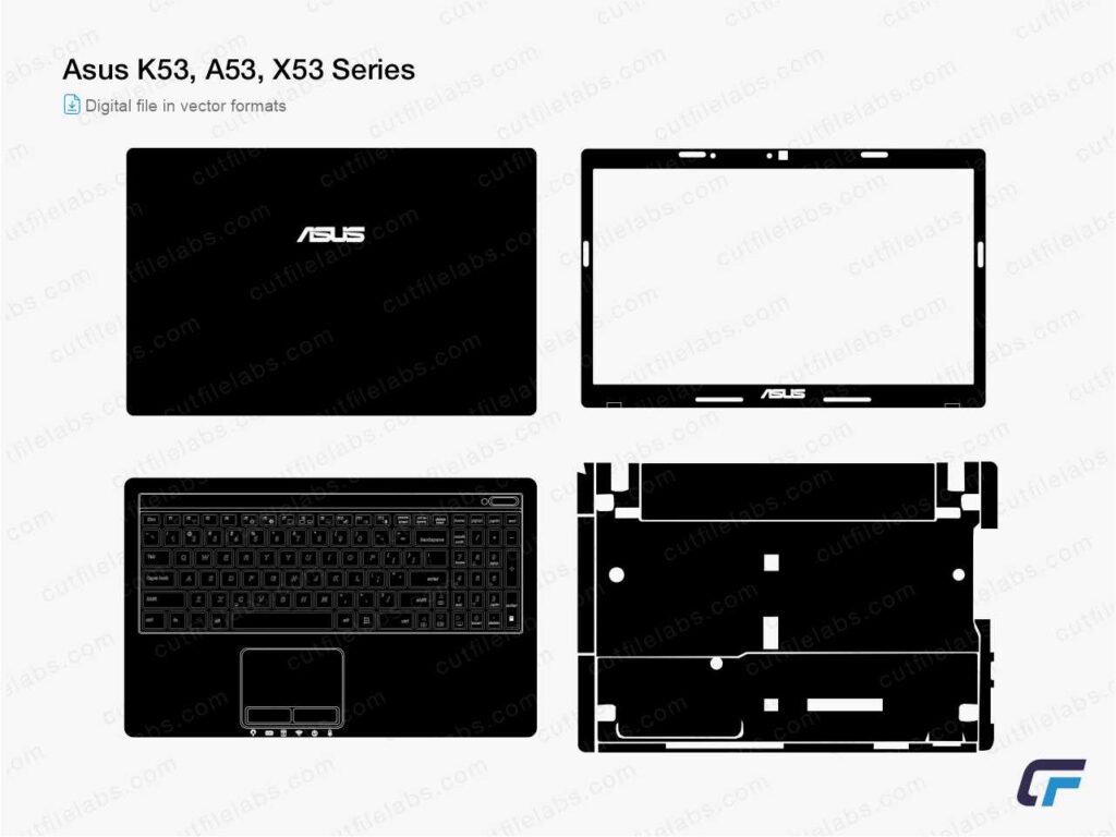 Asus K53, A53, X53 Series Cut File Template