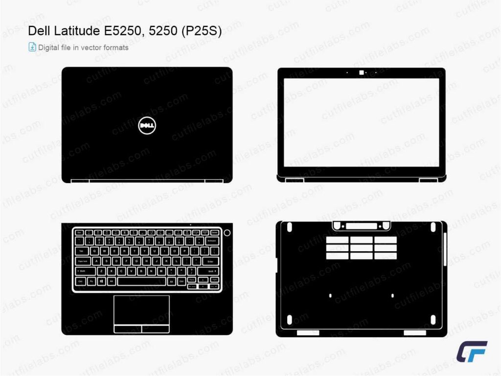 Dell Latitude E5250, 5250 (P25S) Cut File Template