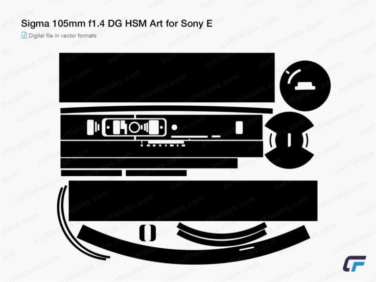 Sigma 105mm f1.4 DG HSM Art for Sony E Cut File Template
