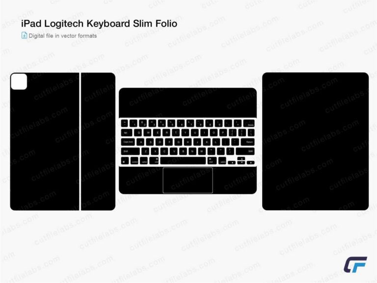 Keyboard Slim Folio for iPad 12.5 Cut File Template