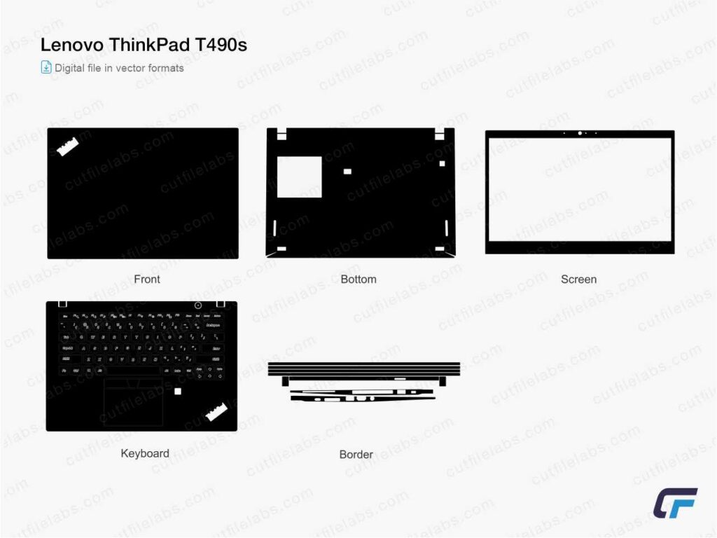 Lenovo ThinkPad T490s Cut File Template