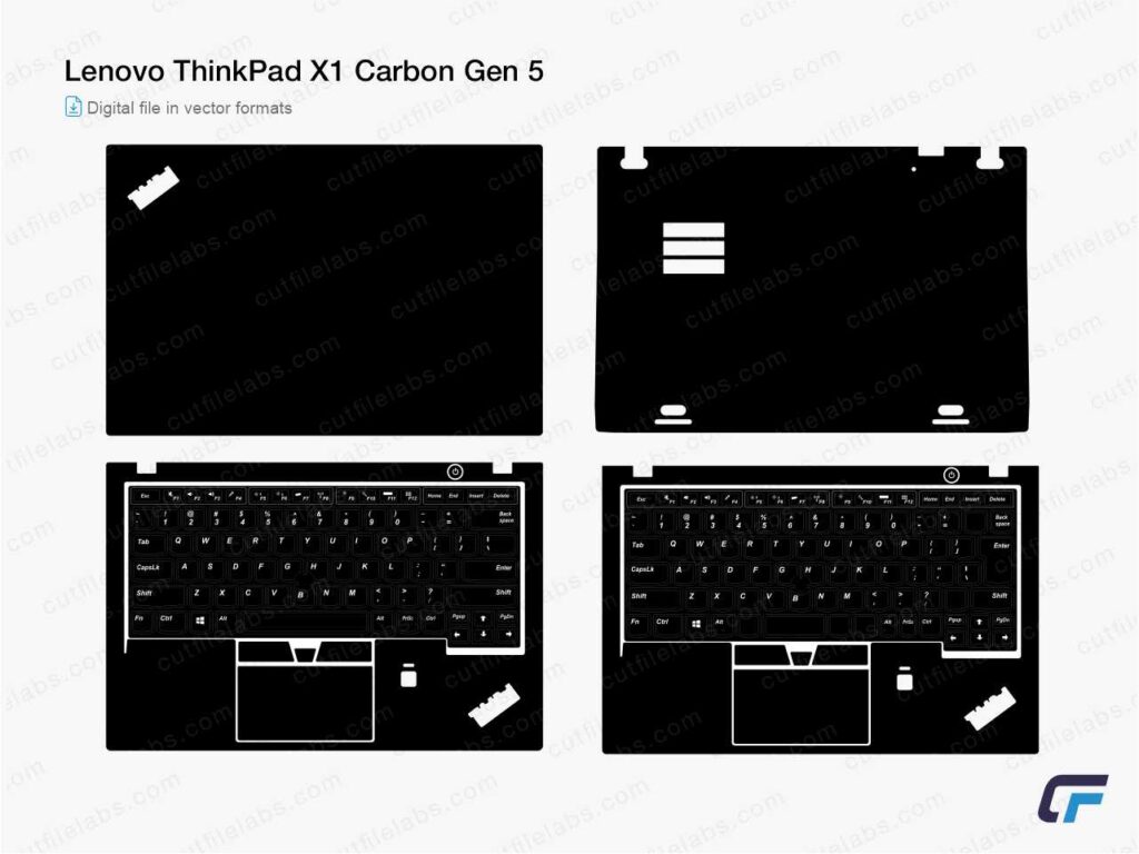 Lenovo ThinkPad X1 Carbon Gen 5 Cut File Template