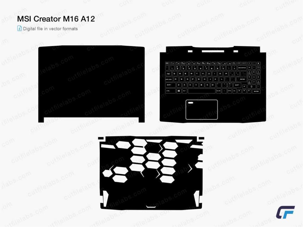 MSI Creator M16 A12 (2021) Cut File Template