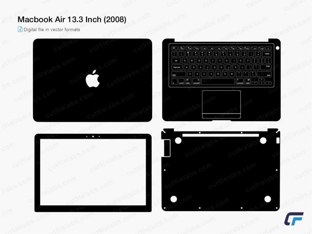 Macbook Air 13.3 inch (A1237) (2008)  Cut File Template