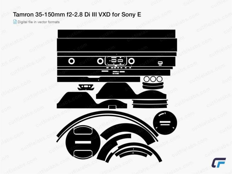 Tamron 35-150mm f2-2.8 Di III VXD for Sony E (2021) Cut File Template