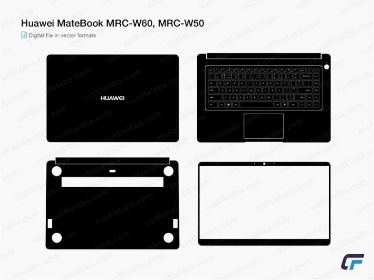 Huawei MateBook MRC-W60, MRC-W50 Series (2017, 2018) Cut File Template