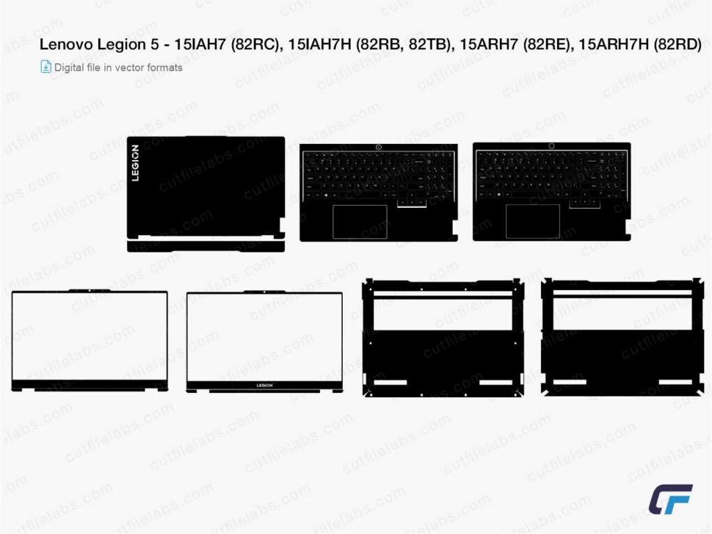 Lenovo Legion 5 – 15IAH7 (82RC), 15IAH7H (82RB, 82TB), 15ARH7 (82RE), 15ARH7H (82RD) Cut File Template