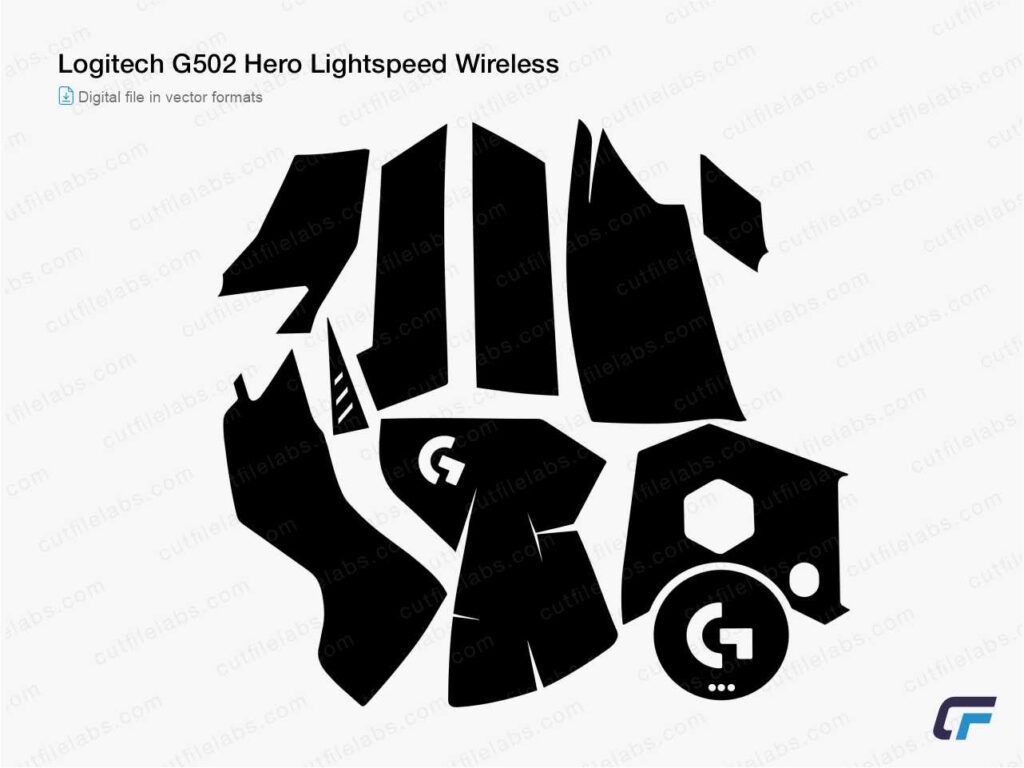 Logitech G502 Hero Lightspeed Wireless Cut File Template