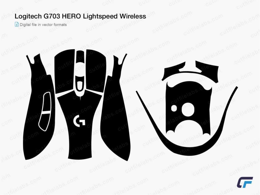 Logitech G703 HERO Lightspeed Wireless (2017) Cut File Template