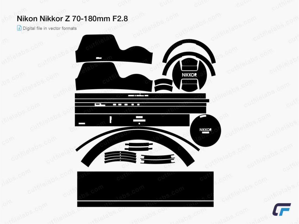 Nikon Nikkor Z 70-180mm F2.8 (2023) Cut File Template