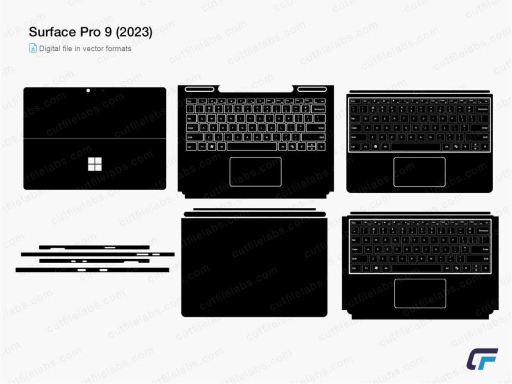 Surface Pro 9 (2023) Cut File Template