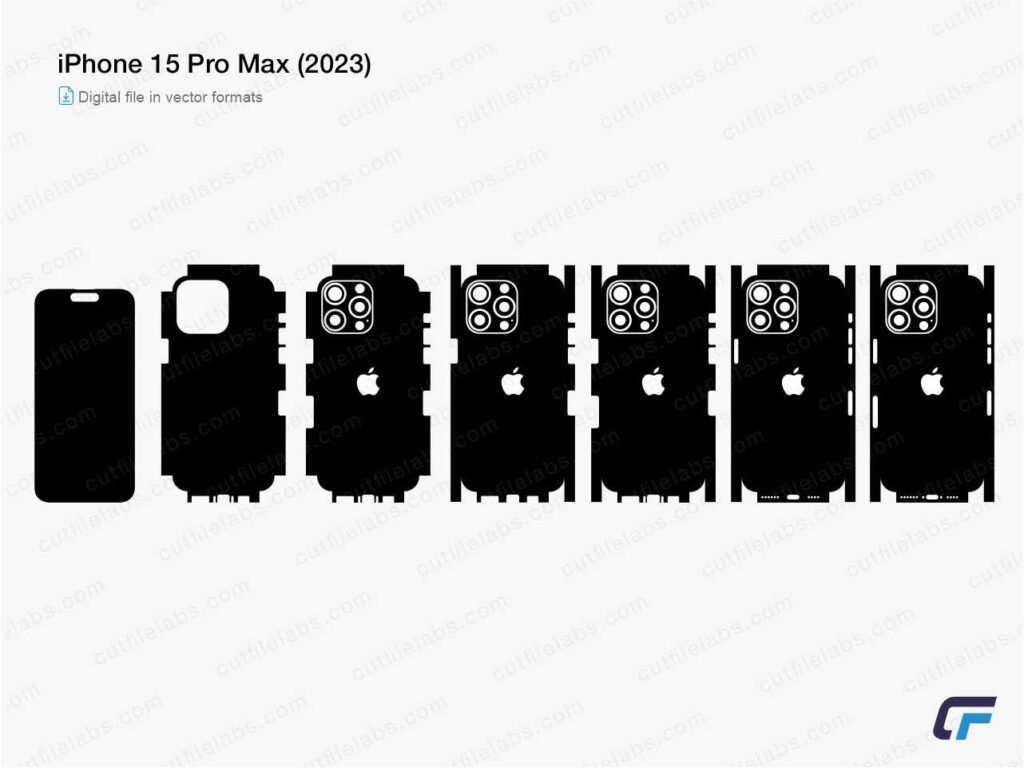 iPhone 15 Pro Max (2023) Cut File Template