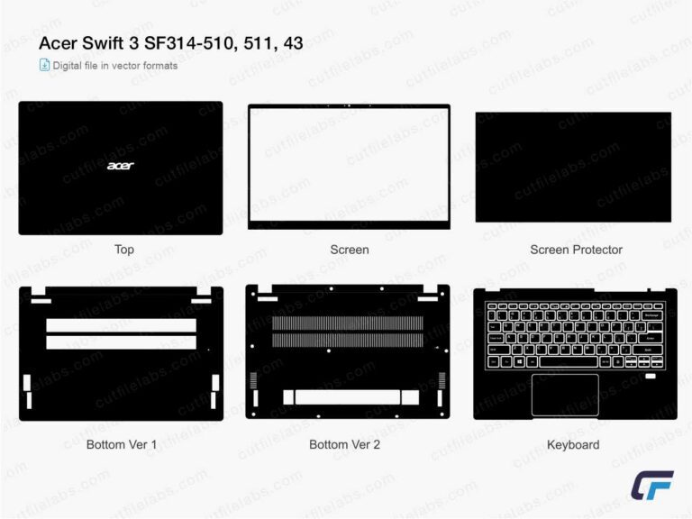 Acer Swift 3 SF314-510, 511, 43 (2020, 2021) Cut File Template
