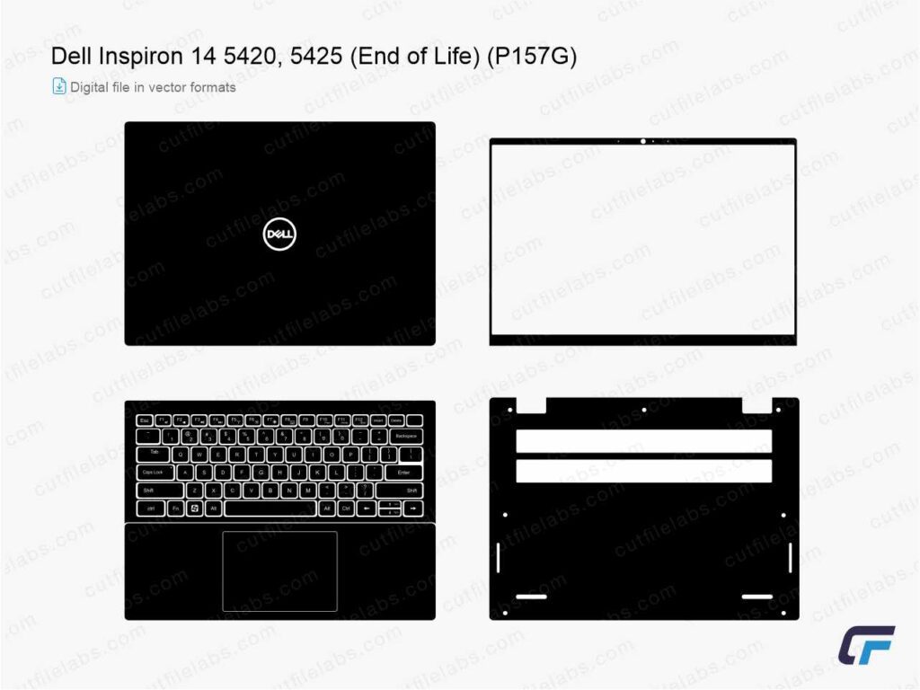 Dell Inspiron 14 5420, 5425 (End of Life) (P157G) (2022, 2023) Cut File Template
