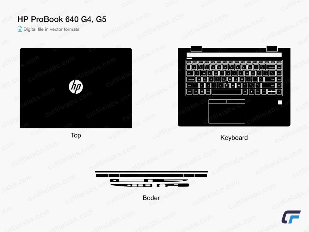 HP ProBook 640 G4, G5 Cut File Template
