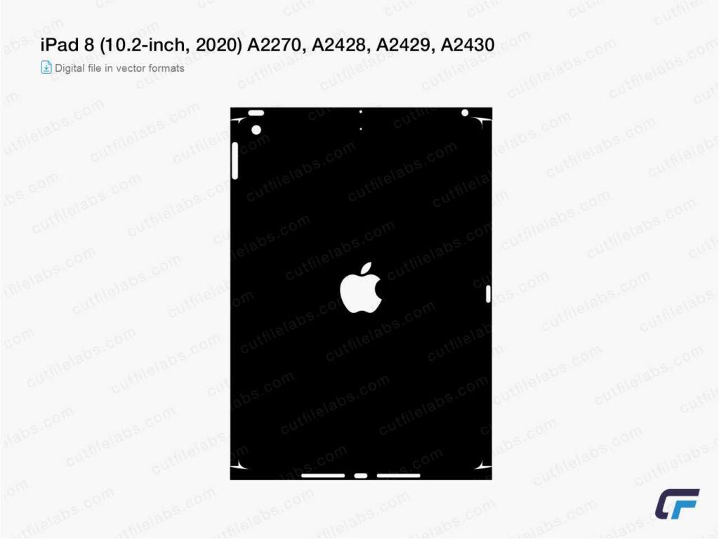 iPad 8 (10.2-inch, 2020) A2270, A2428, A2429, A2430 Cut File Template