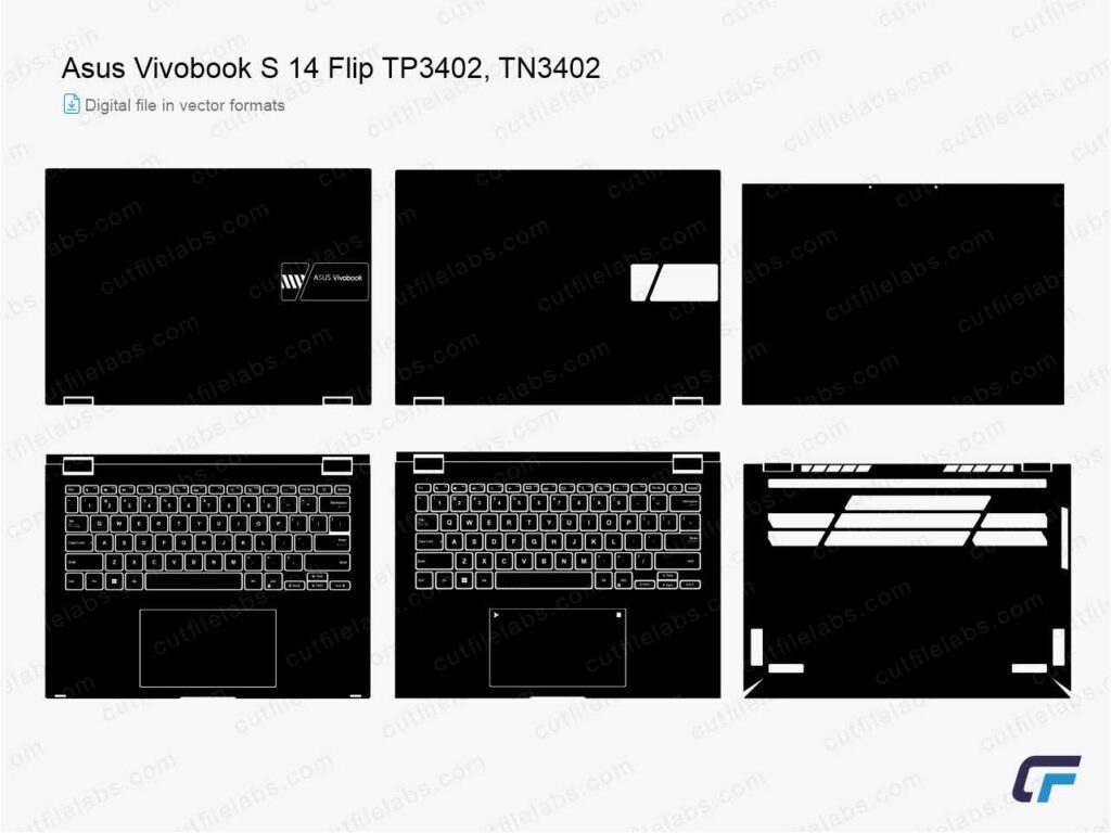 Asus VivoBook S 14 Flip TP3402, TN3402 (2023) Cut File Template