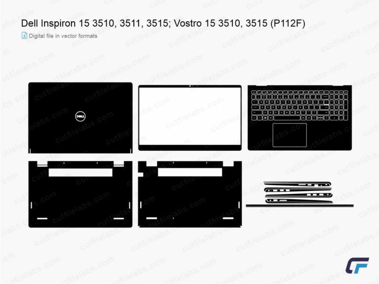 Dell Inspiron 15 3510, 3530, 3511, 3515; Vostro 15 3510, 3515 (P112F) Cut File Template