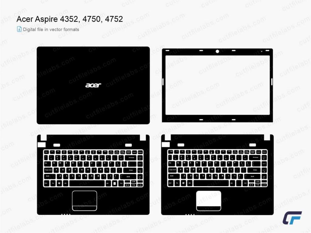 Acer Aspire 4352, 4750, 4752 (2011) Cut File Template