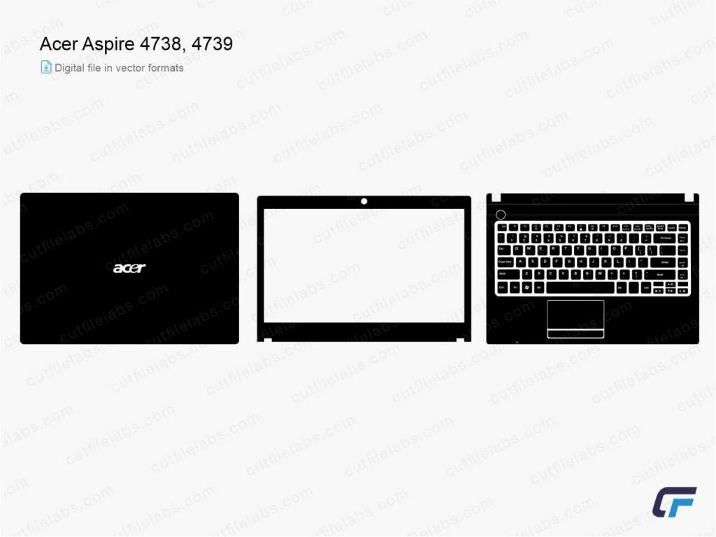 Acer Aspire 4738, 4739 (2010, 2012) Cut File Template