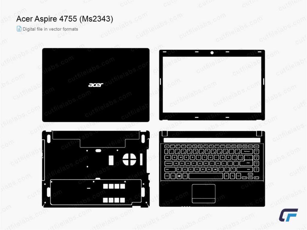 Acer Aspire 4755 (MS2343) (2011) Cut File Template