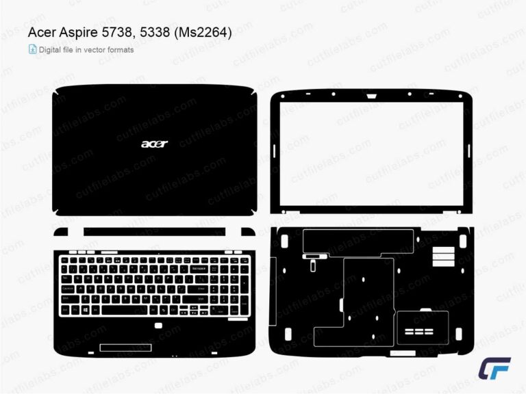 Acer Aspire 5738, 5338 (MS2264) (2009) Cut File Template