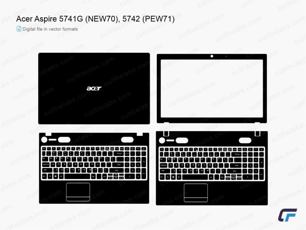 Acer Aspire 5741G (NEW70), 5742 (PEW71) (2010) Cut File Template