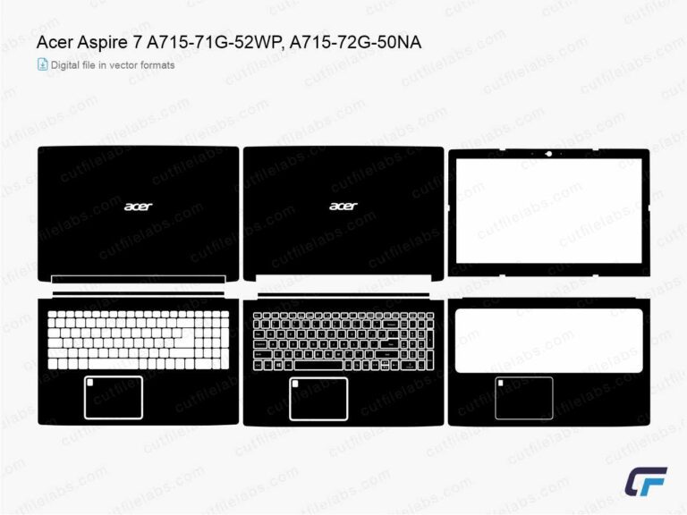 Acer Aspire 7 A715-71G-52WP, A715-72G-50NA (2018) Cut File Template