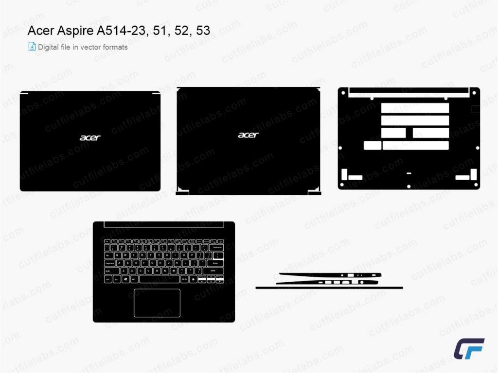 Acer Aspire A514-23, 51, 52, 53 (2019, 2020) Cut File Template