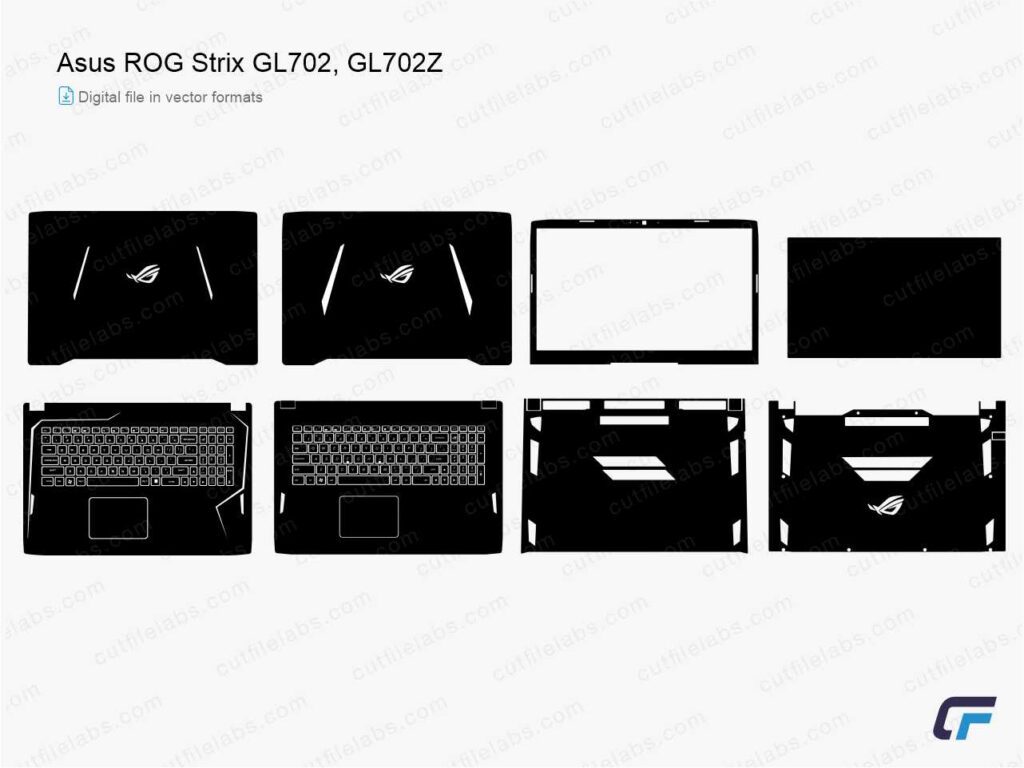 Asus ROG Strix GL702, GL702Z (2017) Cut File Template
