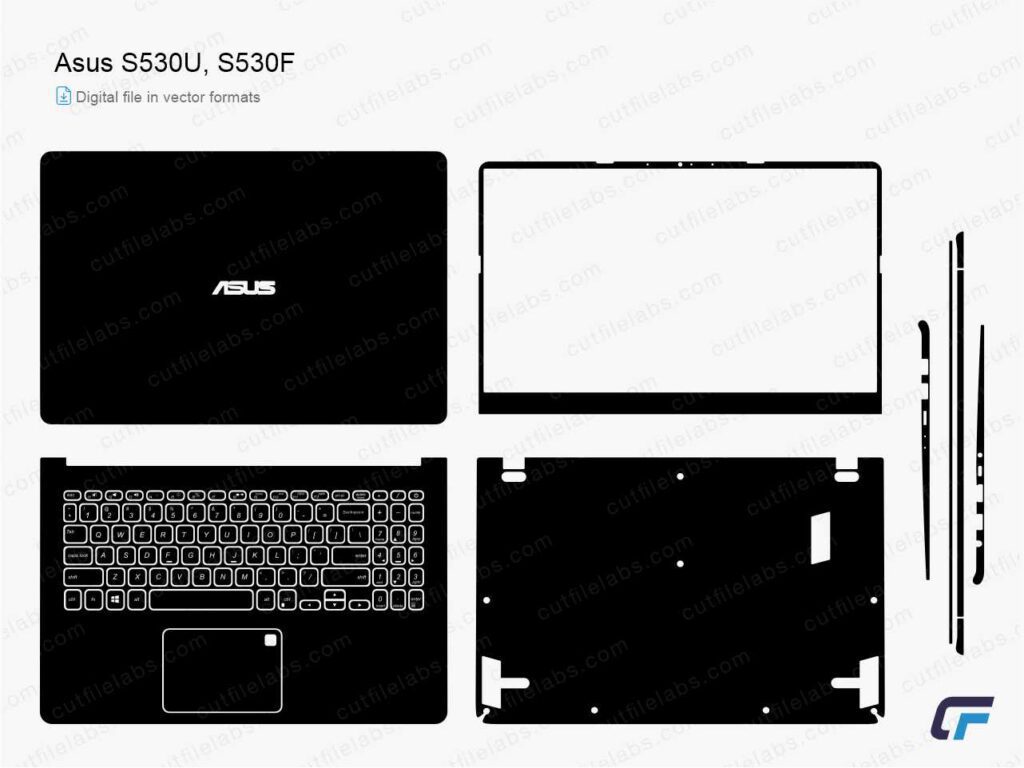 Asus VivoBook S15 S530, X530 Series (2018) Cut File Template