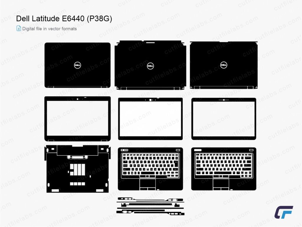 Dell Latitude E6440 (P38G) (2014) Cut File Template
