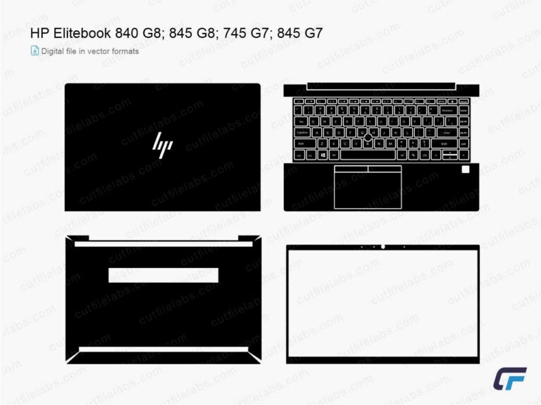 HP EliteBook 840 G8; 845 G8; 745 G7; 845 G7 (2020, 2022) Cut File Template