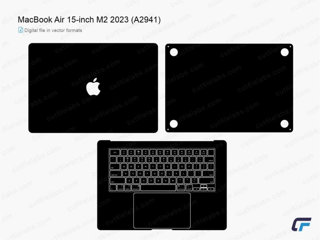 MacBook Air 15 inch M2 (A2941) (2023) Cut File Template