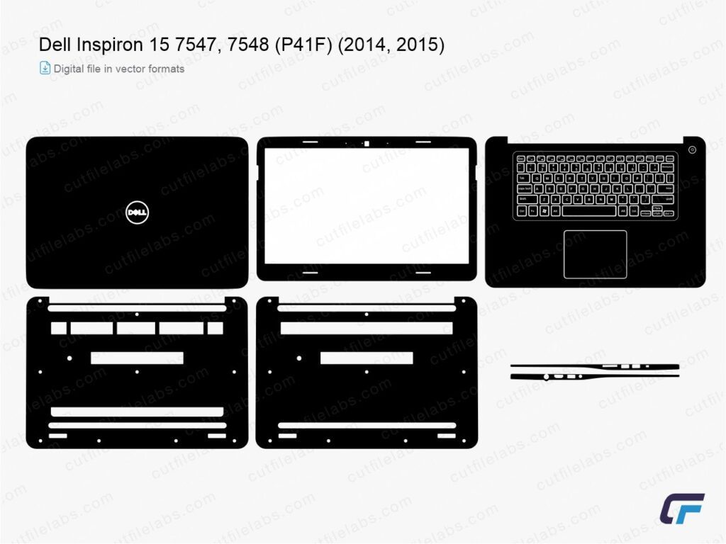 Dell Inspiron 15 7547, 7548 (P41F) (2014, 2015) Cut File Template ...