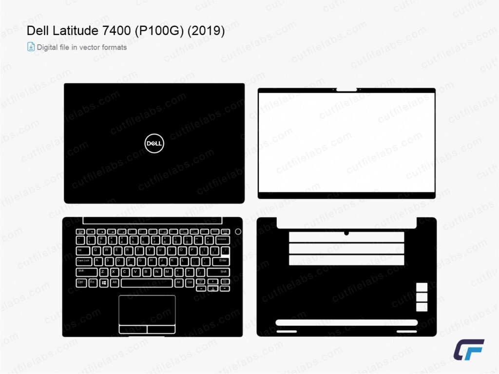 Dell Latitude 7400 (P100G) (2019) Cut File Template