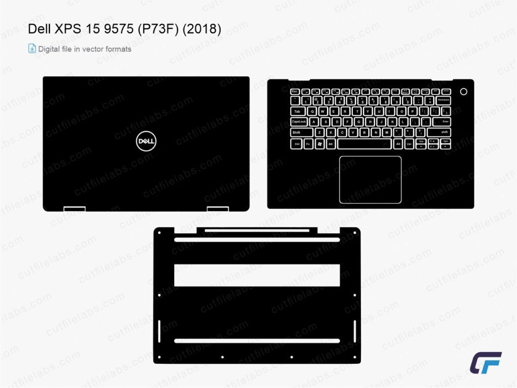 Dell XPS 15 9575 (P73F) (2018) Cut File Template | CutFileLabs