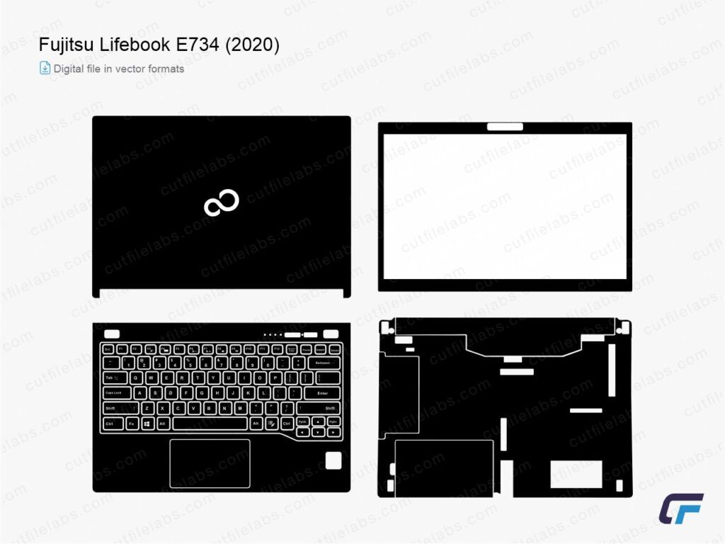 Fujitsu LifeBook E734 (2020) Cut File Template