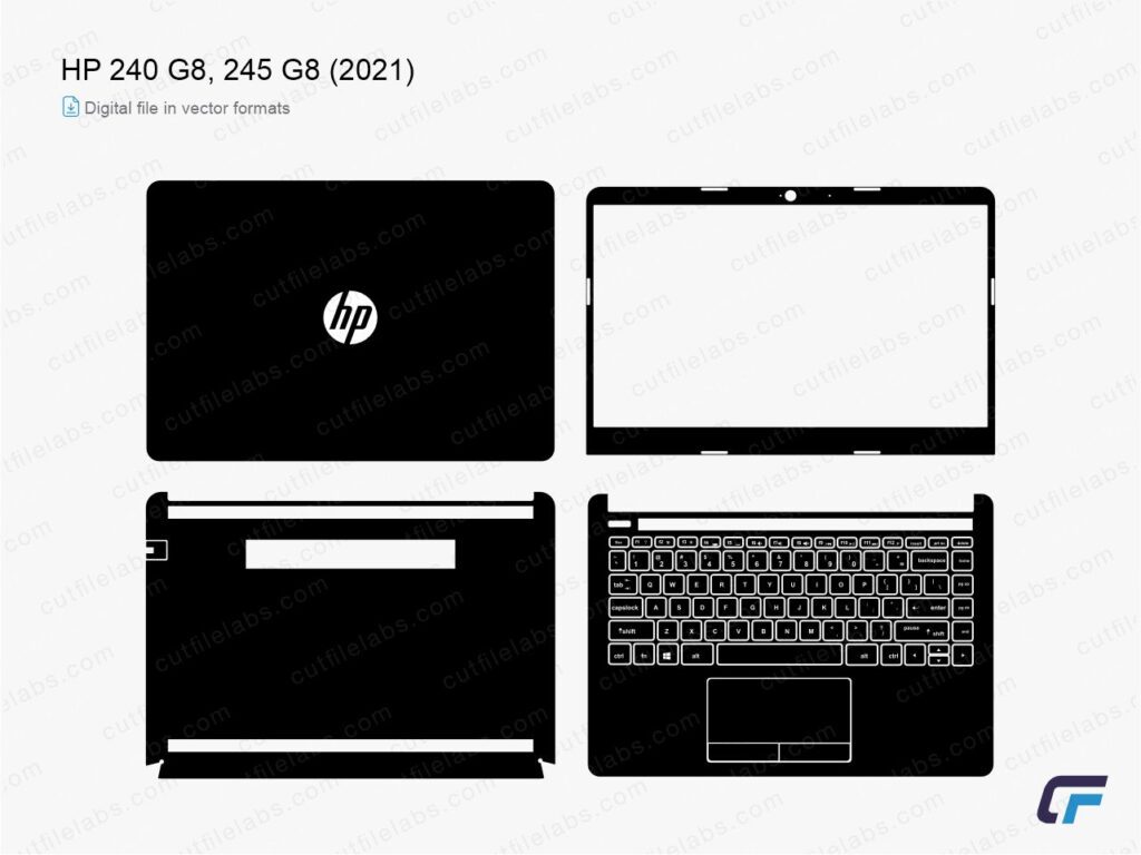 HP 240 G8, 245 G8 (2021) Cut File Template