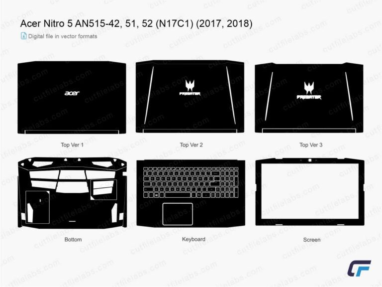 Acer Nitro 5 AN515-42, 51, 52 (N17C1) (2017, 2018) Cut File Template