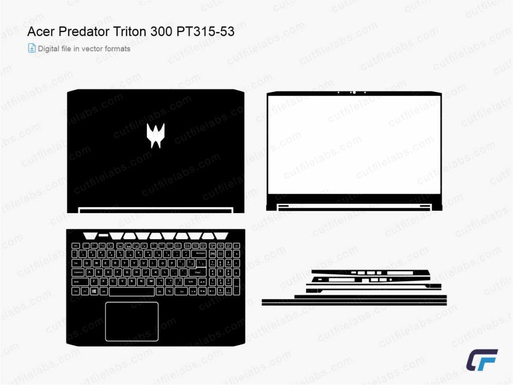 Acer Predator Triton 300 PT315-53 (2021) Cut File Template