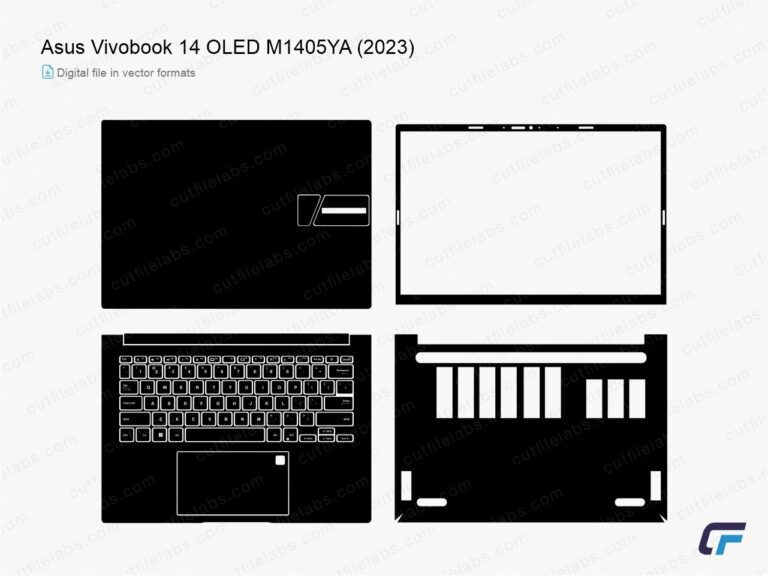 Asus VivoBook 14 OLED M1405Y, YA (2023) Cut File Template