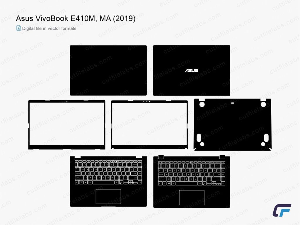 Asus VivoBook E410M, MA (2019) Cut File Template