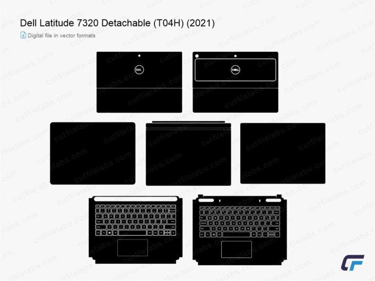Dell Latitude 7320 Detachable (T04H) (2021) Cut File Template