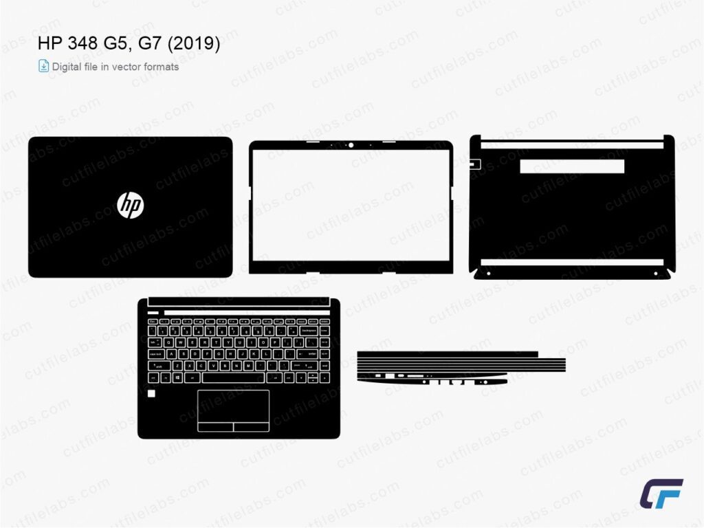 HP 348 G5, G7 (2019) Cut File Template